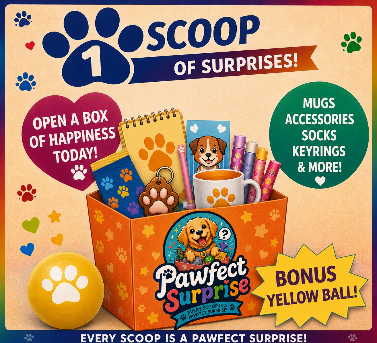 Mystery Owner Scoop Box – 1 Scoop + Yellow Prize Ball